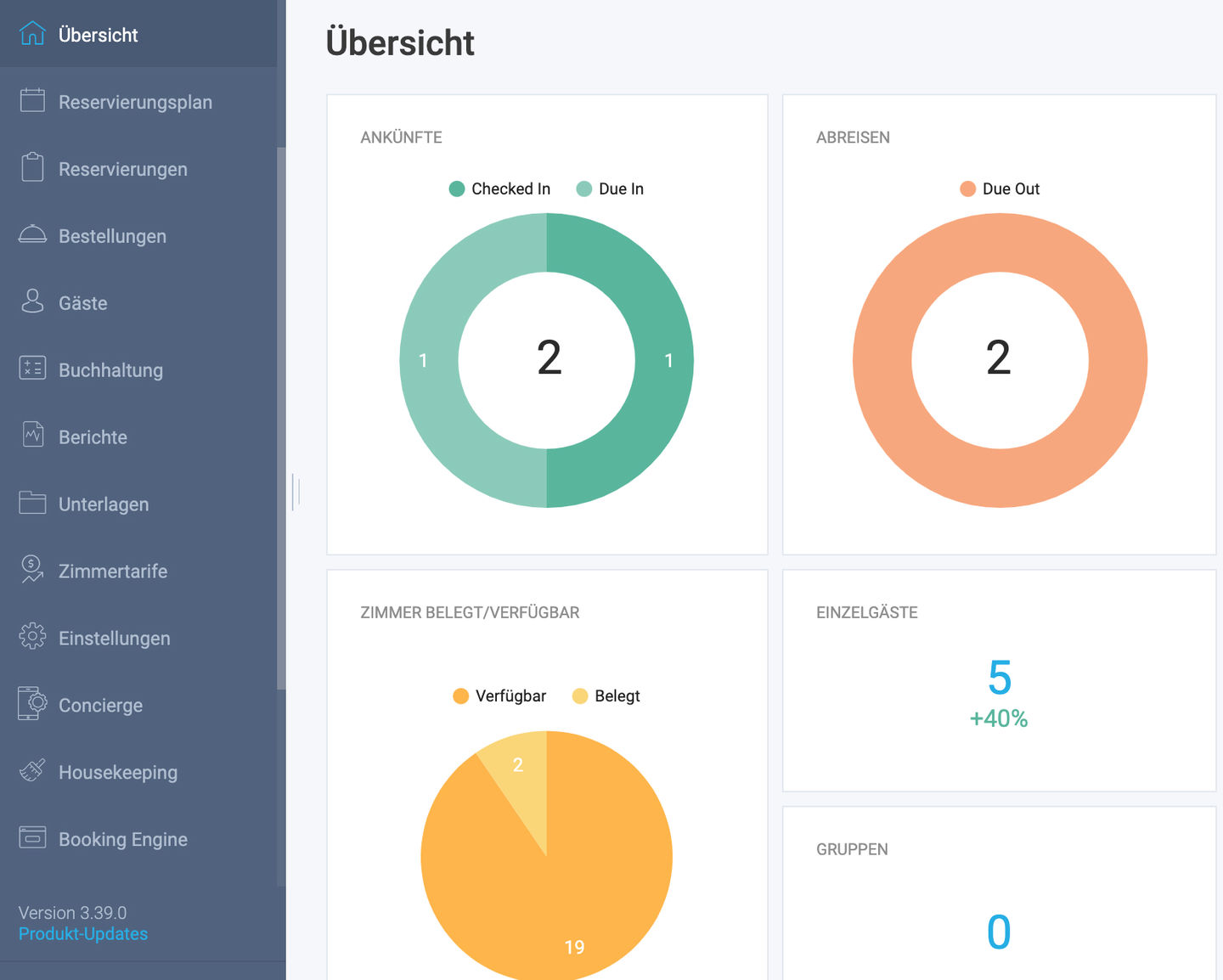 Link zu Produkt-Updates im Menü