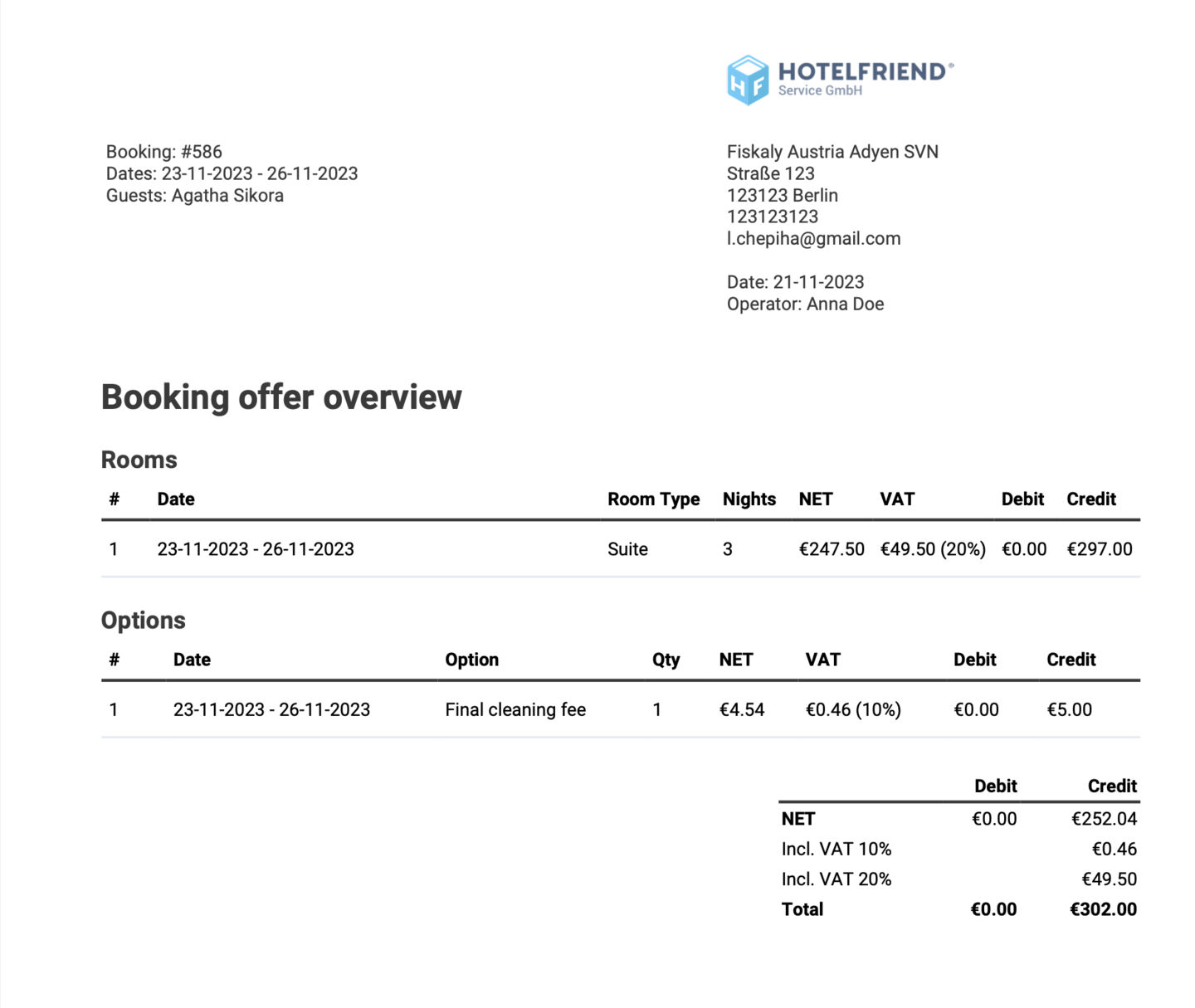 The Booking Offer overview can be sent to guests for manual confirmation or works automatically, offering a clear presentation of booking details.