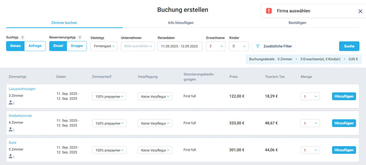 Reibungslosere Handhabung von Firmenbuchungen und Ressourcenkarte