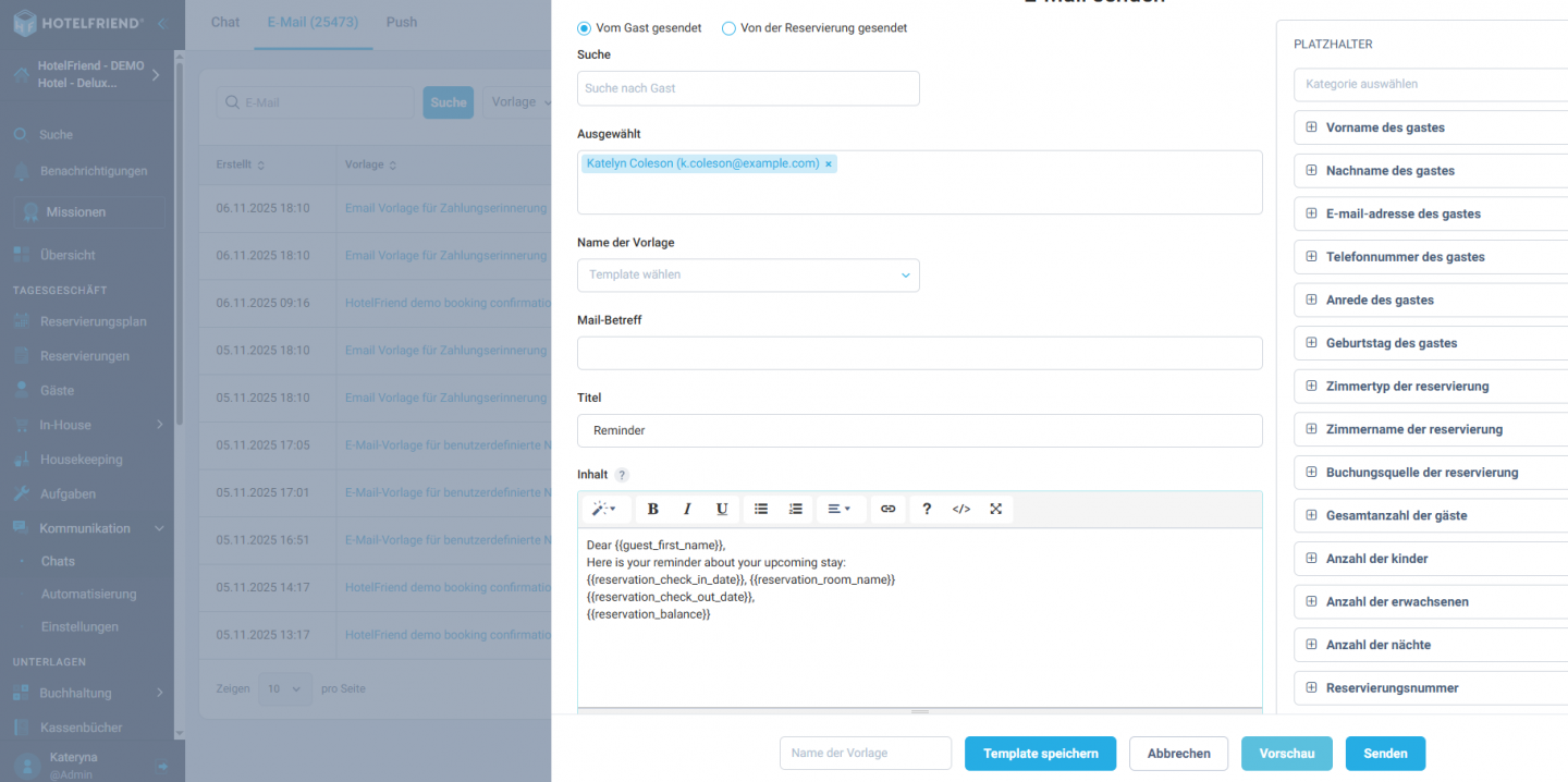 Bessere Validierung im „E-Mail senden“-Fenster