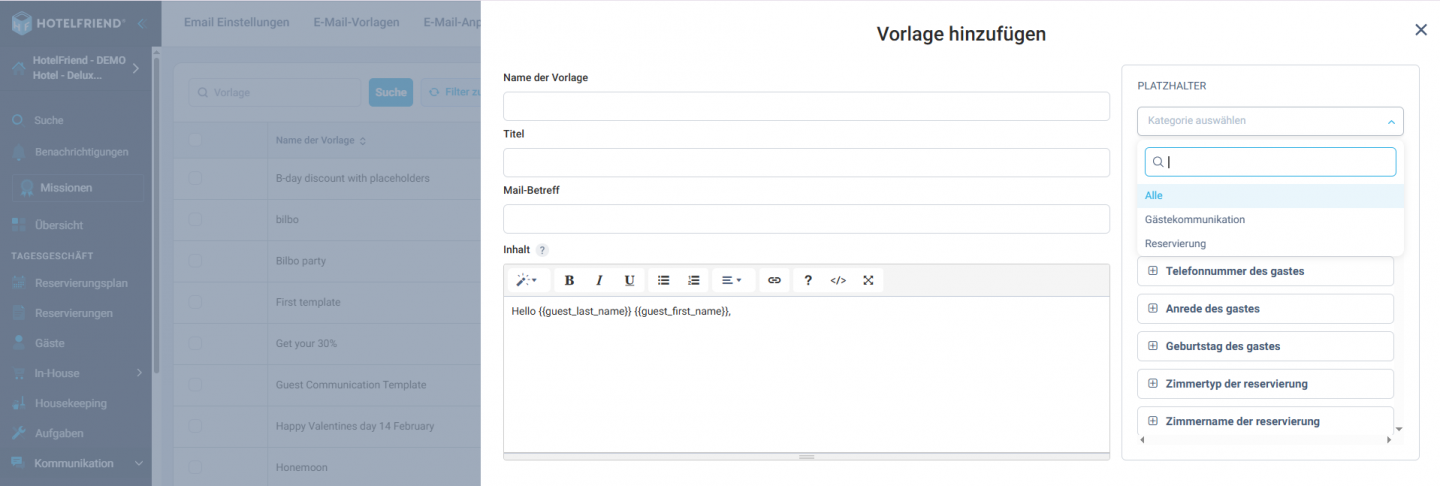 Dynamische Platzhalter für personalisierte E-Mails