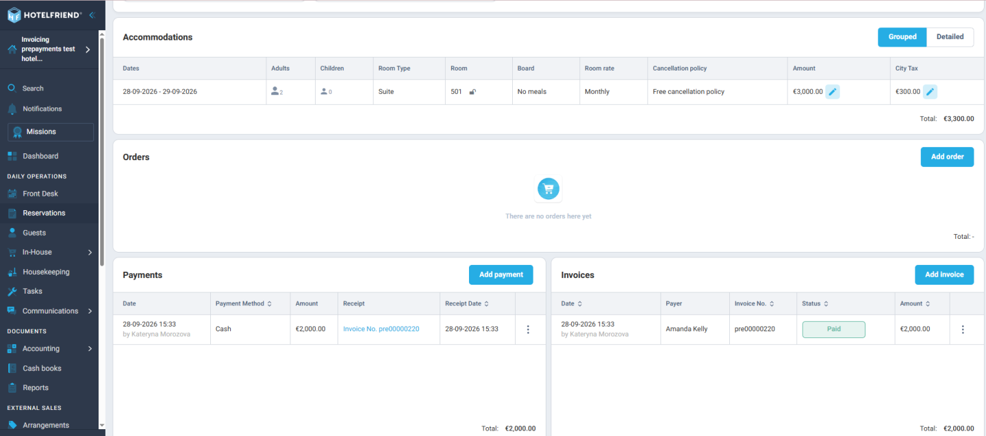 Prepayment invoices: the default for every new hotel