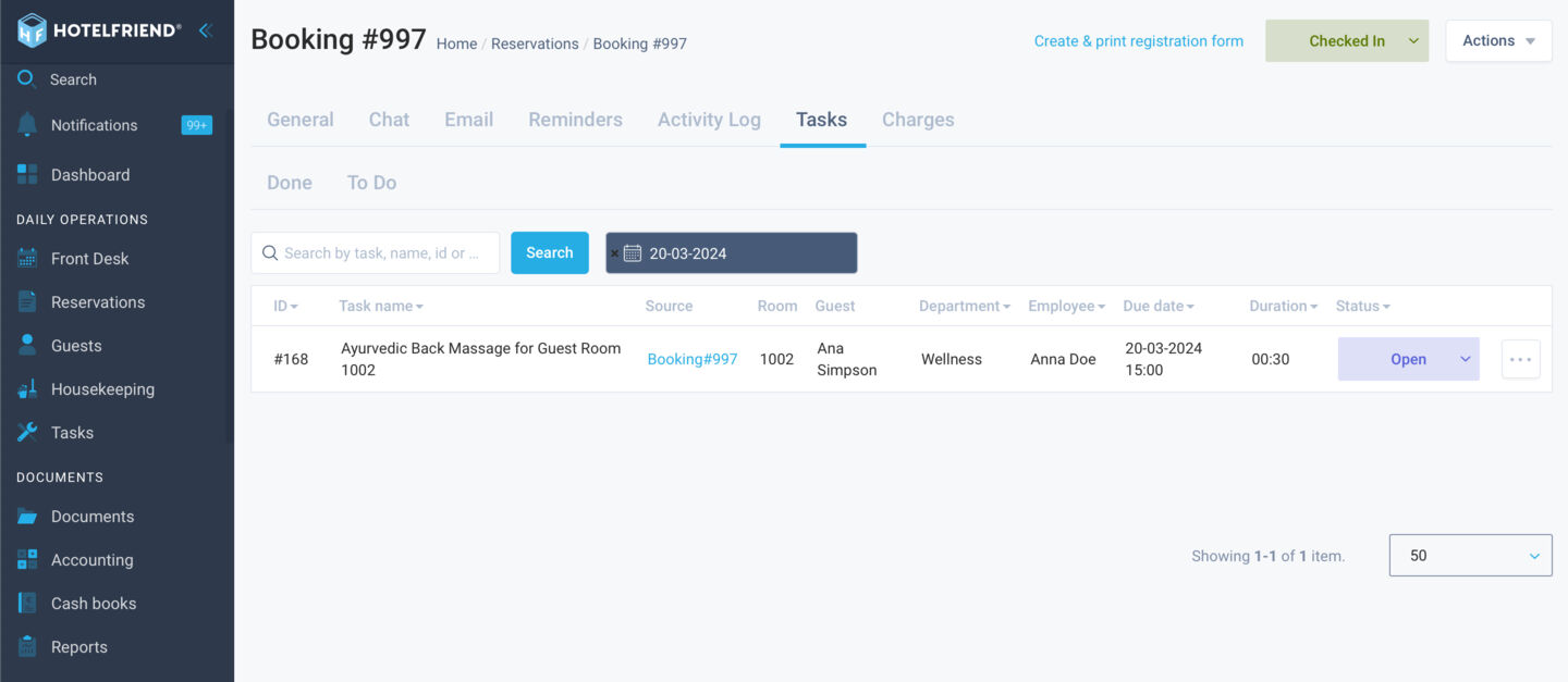Enhanced Task Management: Assign tasks to orders or bookings