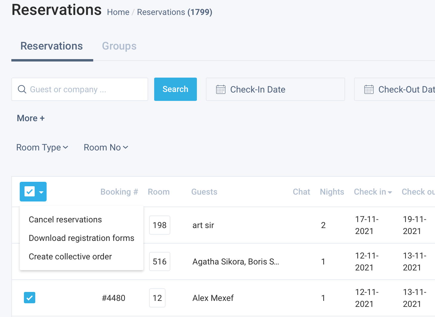 New group action widget for grids