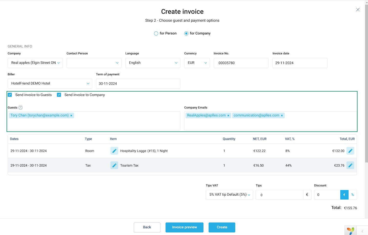 Enhanced invoice management with flexible recipient options