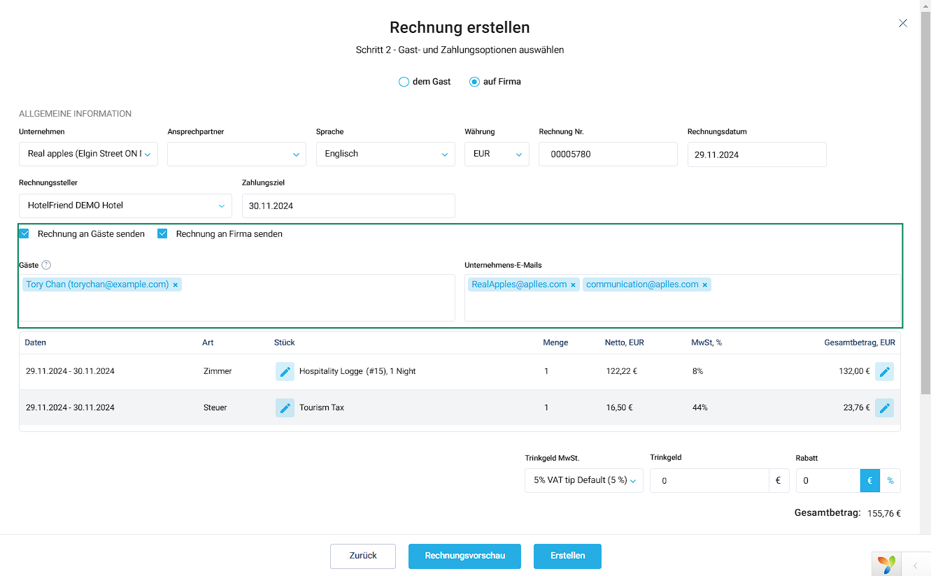 Enhanced invoice management with flexible recipient options