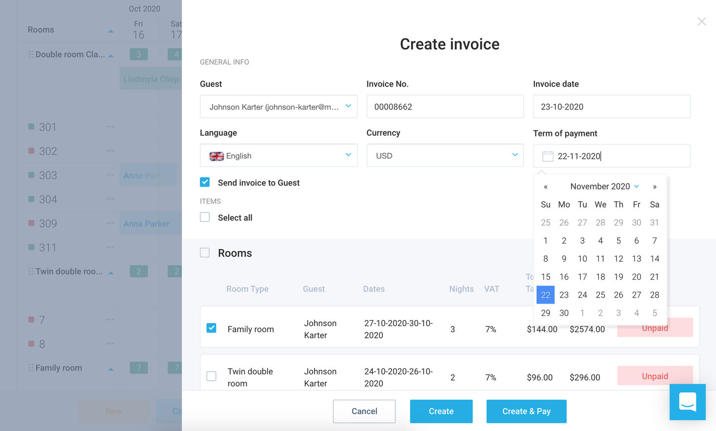 create invoice