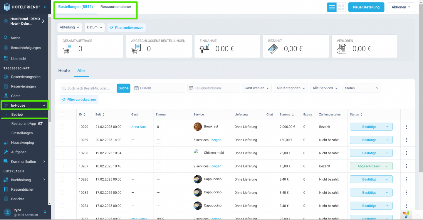 neue In-House-Modul