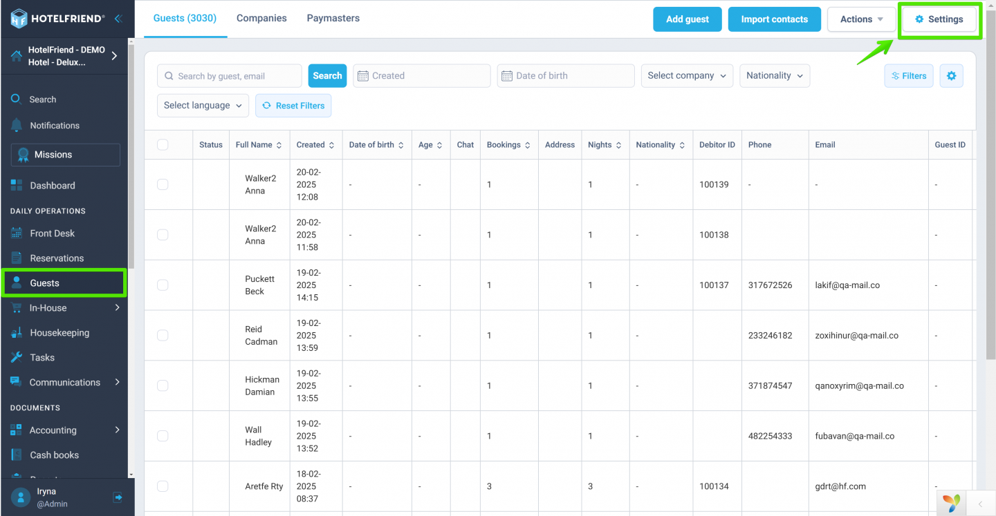 Settings related to guest management have been relocated for better organizatio