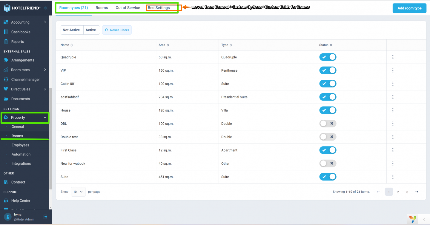 Settings module