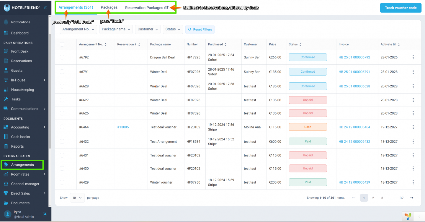 Arrangements module