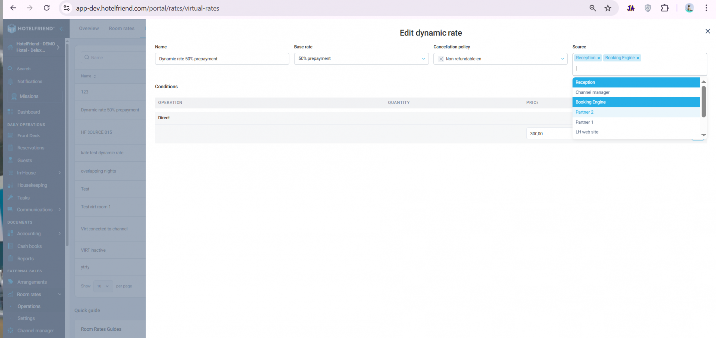 Dynamic rates & restrictions