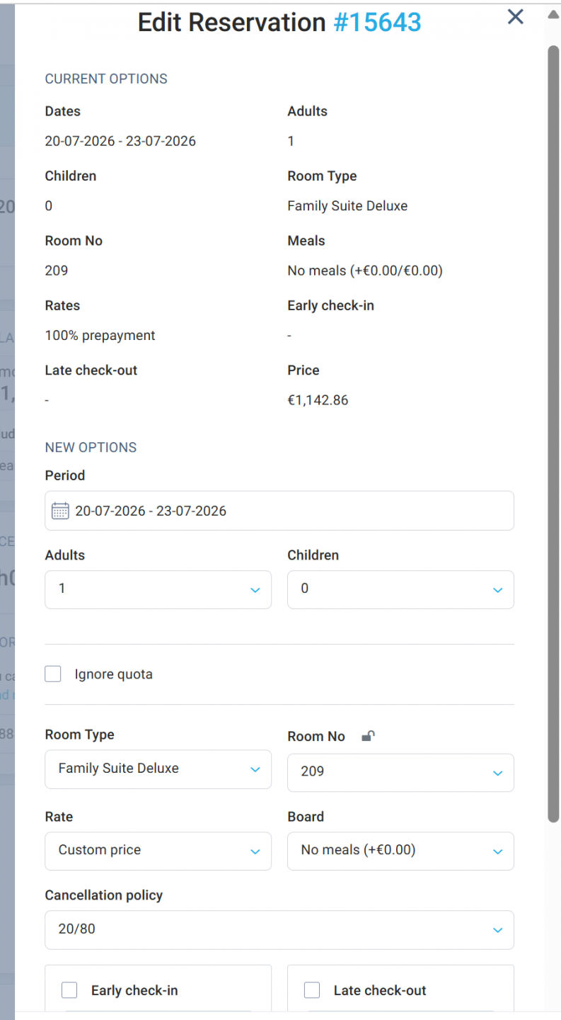 Custom price in Edit Reservation