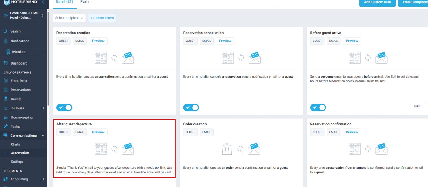 Before Guest Arrival automation timing in days and hours before check-in