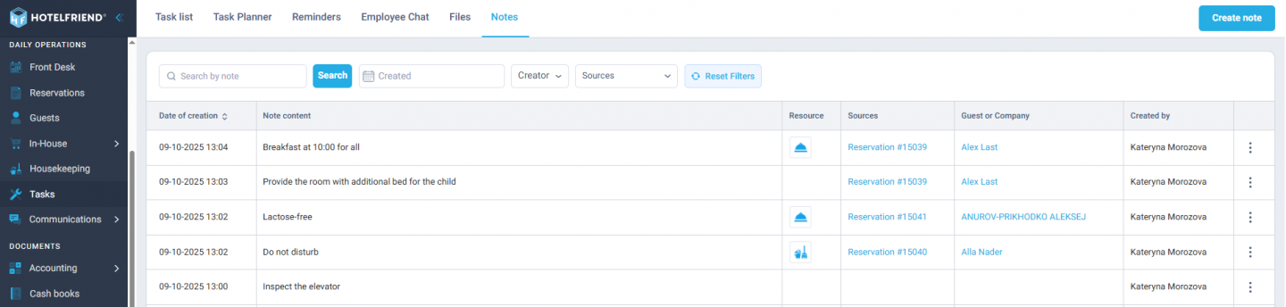 View all notes in one centralized place