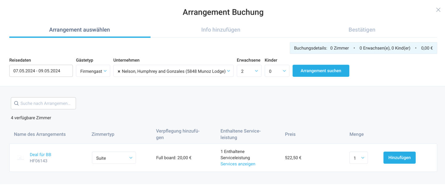 Einführung einer Option zum Hinzufügen von Geschäftsbuchungen für Unternehmen