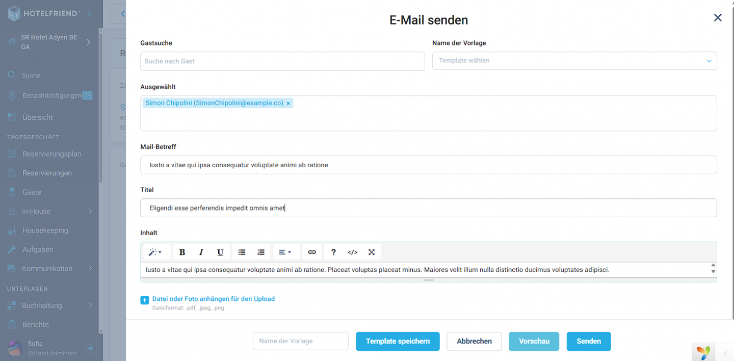 Dateianhänge in E-Mails möglich