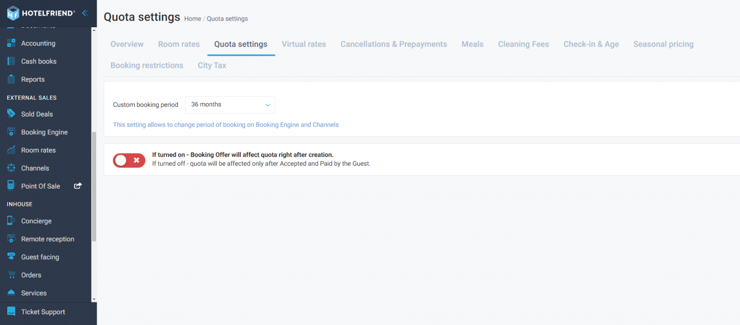 New toggle in Room Rates settings for easier Booking Offer quota management