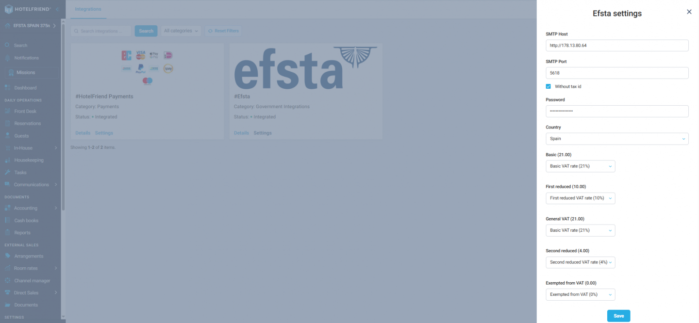 EFSTA Spain Integration