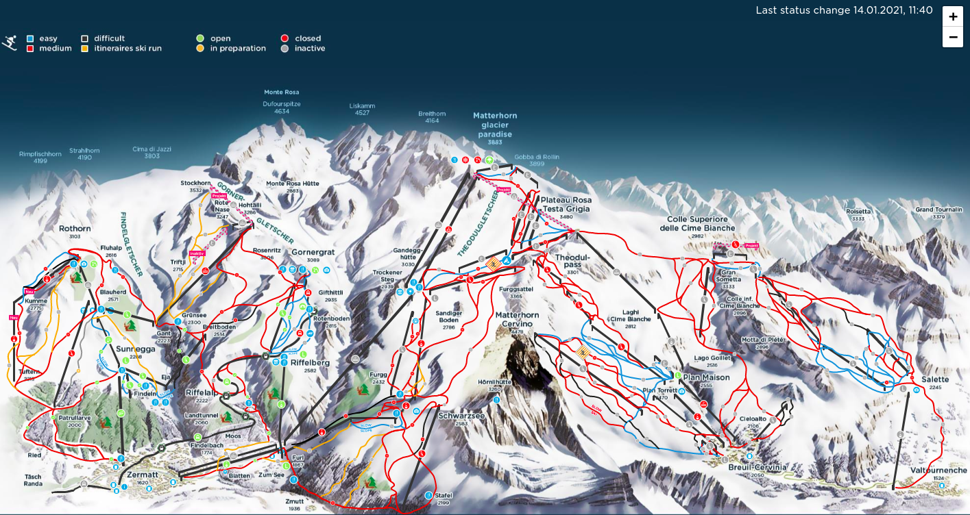 Zermatt-Matterhorn interactive piste map