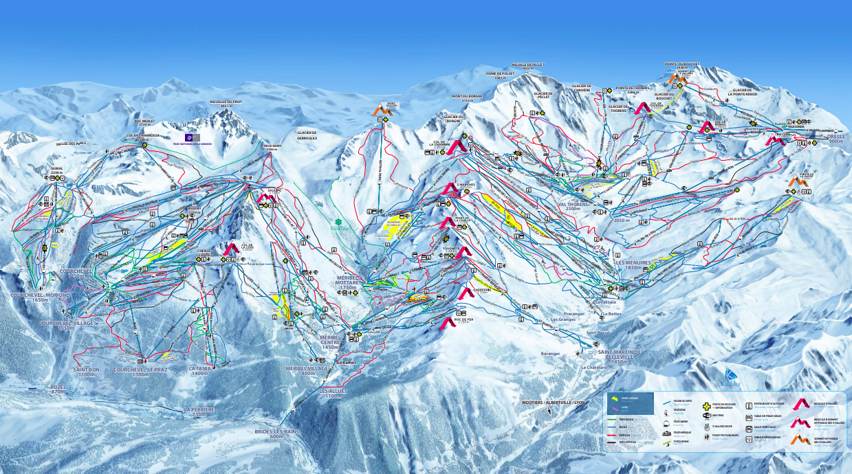 The 3 Valleys  Ski map