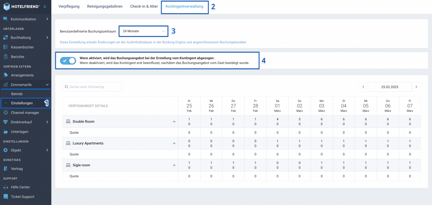 Schalten Sie den Regler aus, um den Einfluss zu verzögern, bis das Buchungsangebot vom Gast bestätigt wurde.