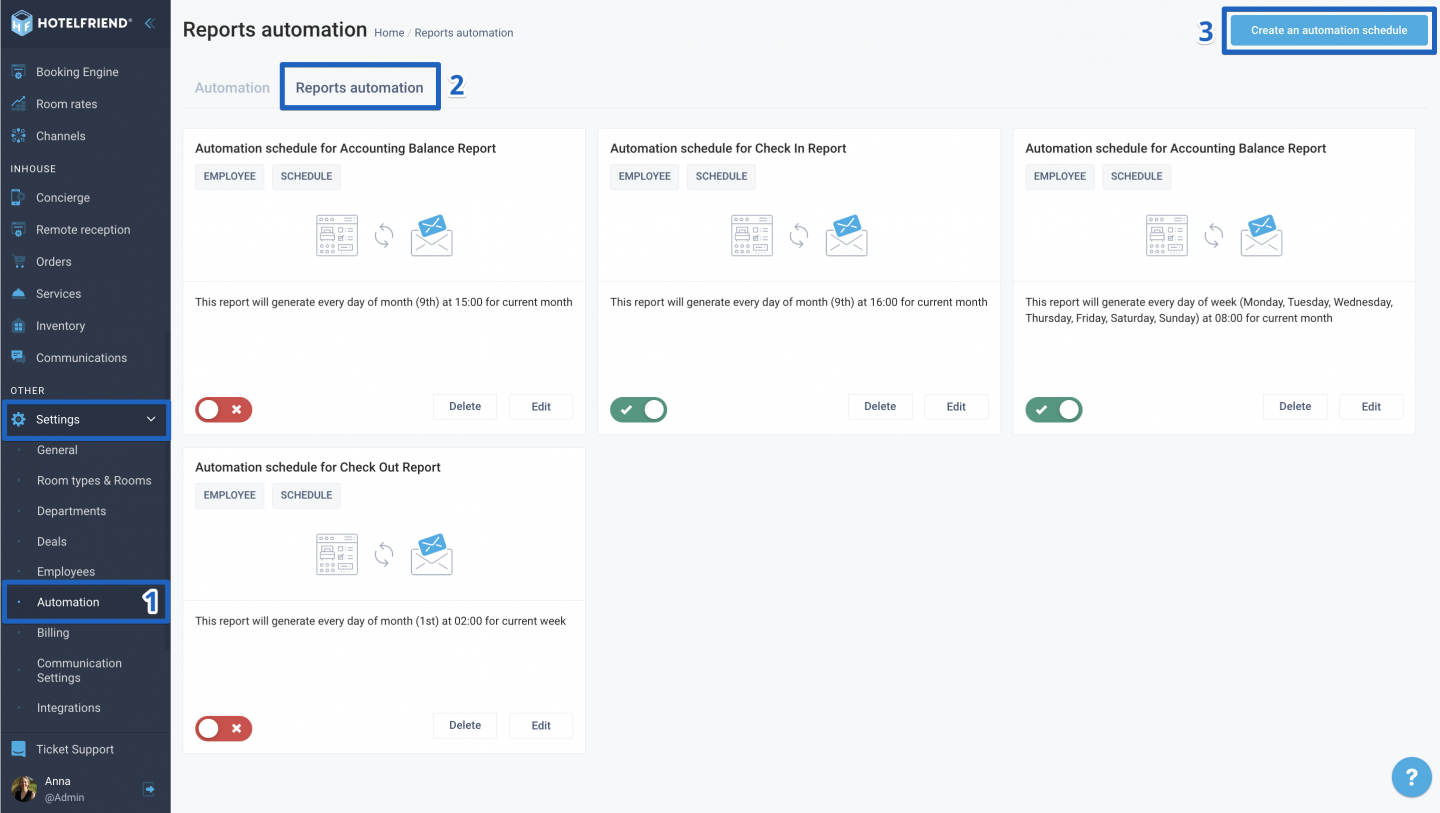 In the upper right corner, click on Create an Automation Schedule.