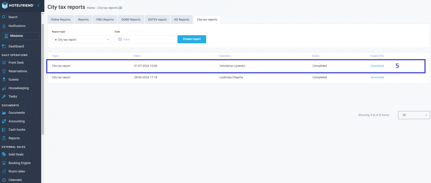 Once the report is generated, click the Download button to view it.