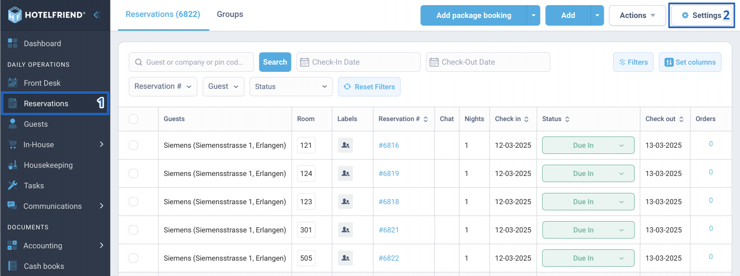 Here is how to set custom colors for reservation statuses