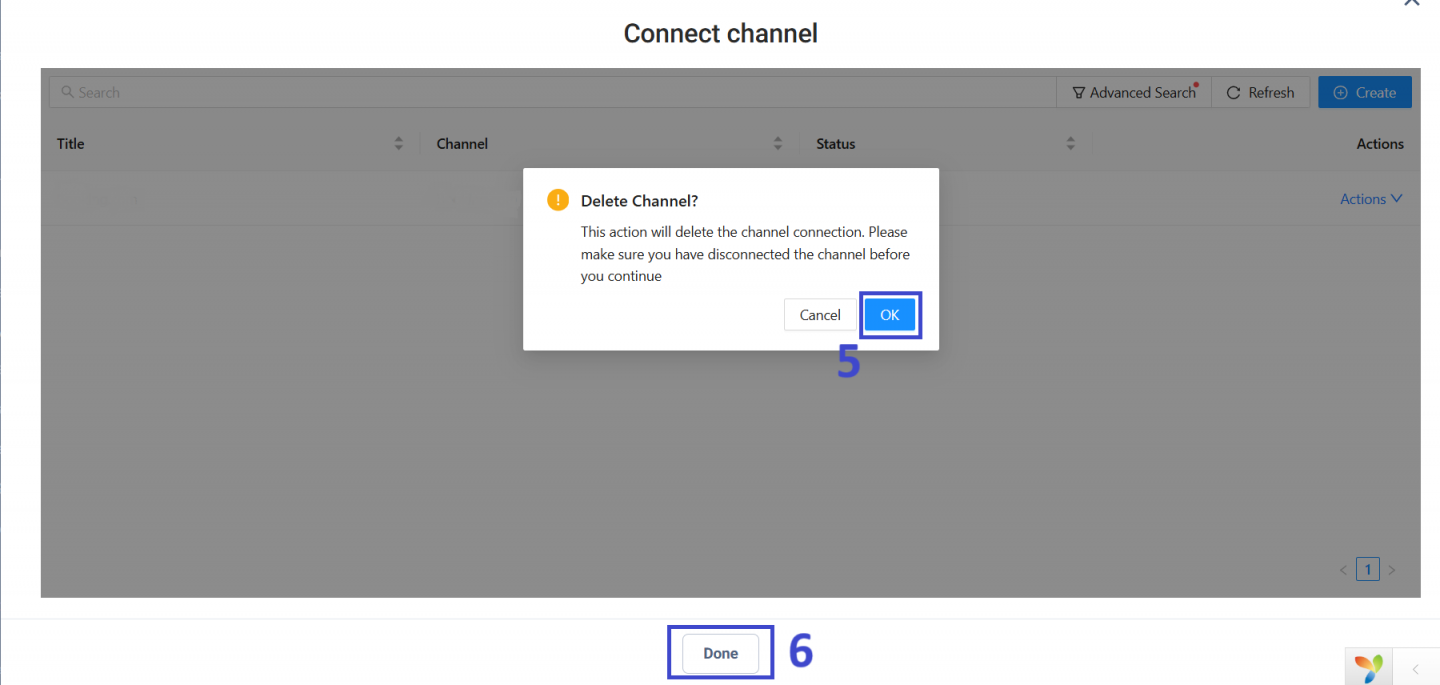 Disconnecting specific channels