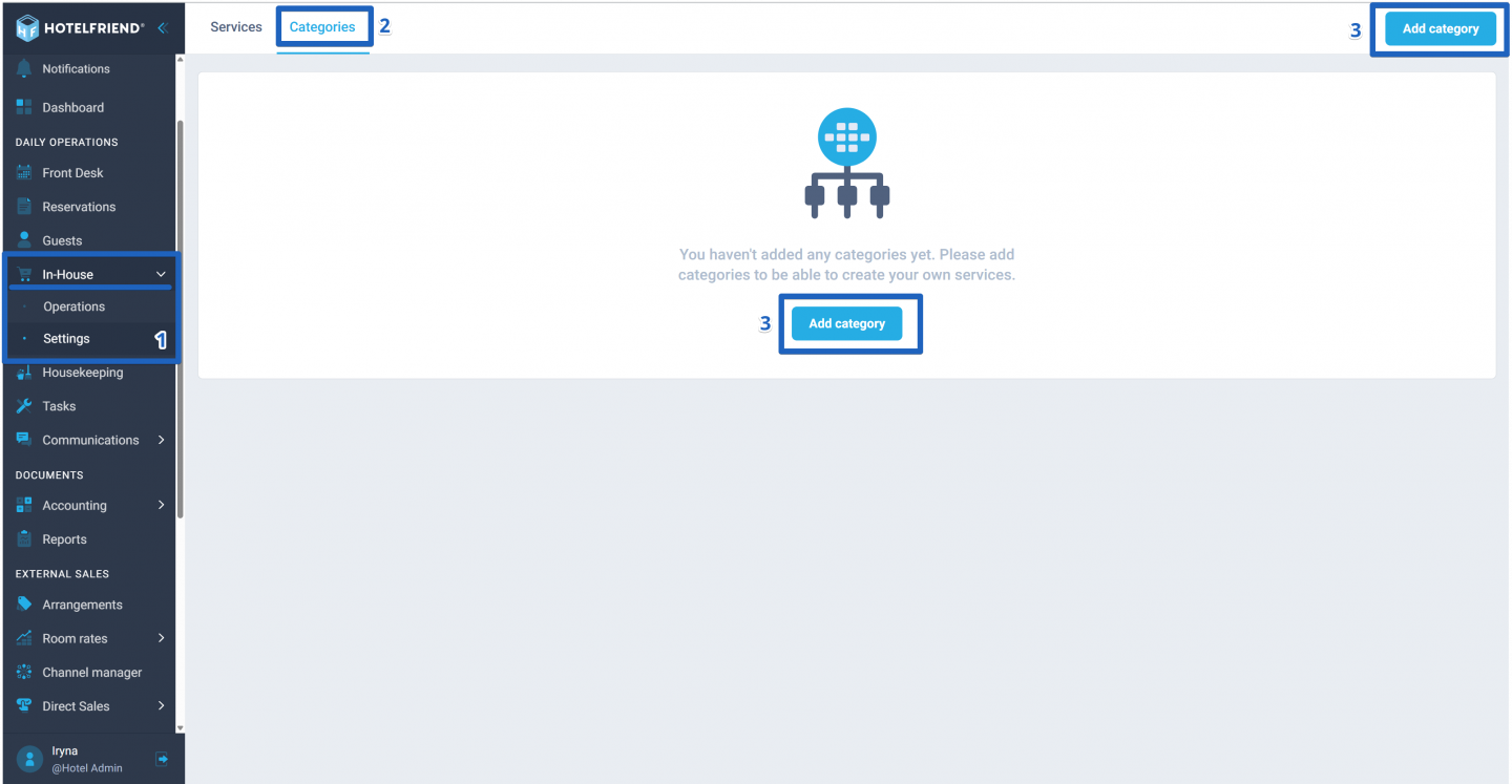 How to add service categories