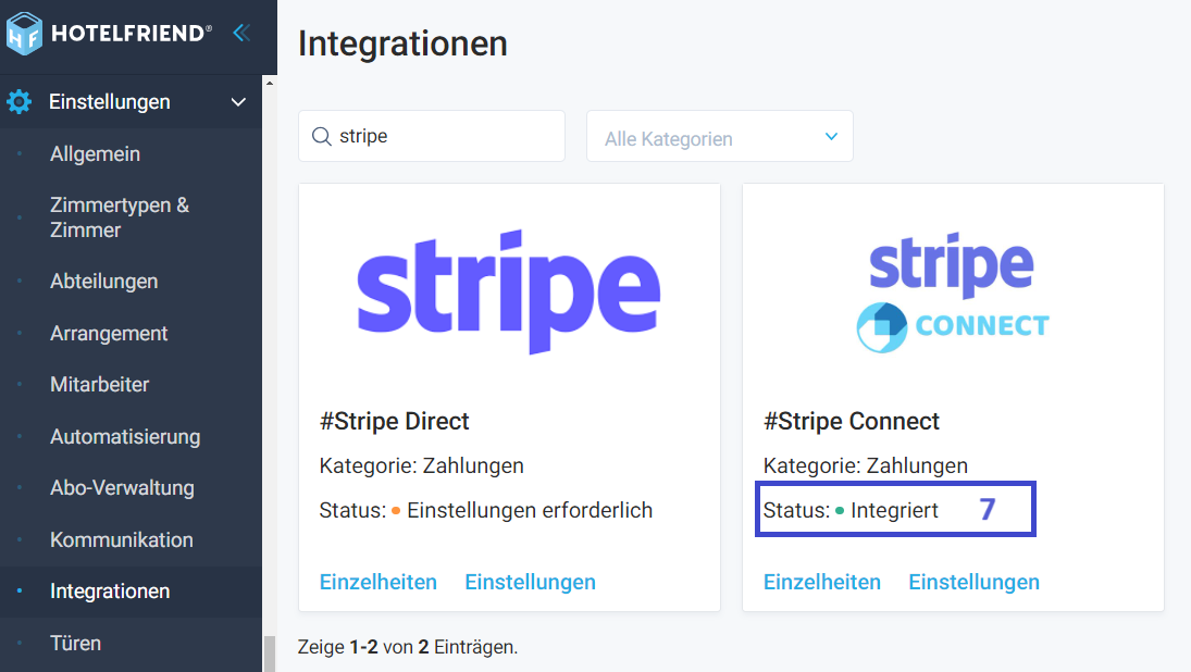 Aktualisieren Sie nun die Seite und wenn Sie die Schritte 1-3 aus dem aktuellen Abschnitt befolgen, werden Sie feststellen, dass Stripe Connect erfolgreich integriert wurde.