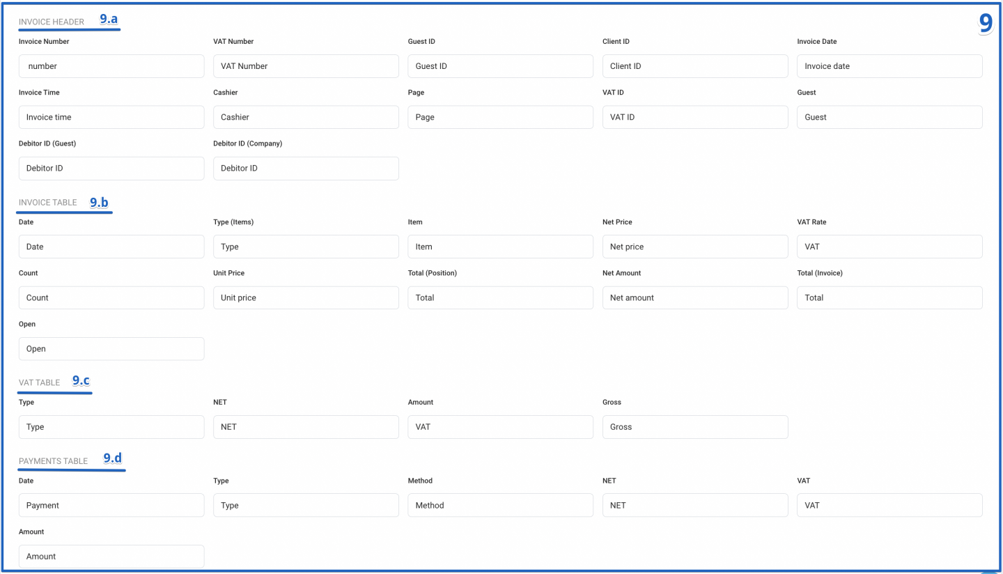 Change field names as needed in the following sections