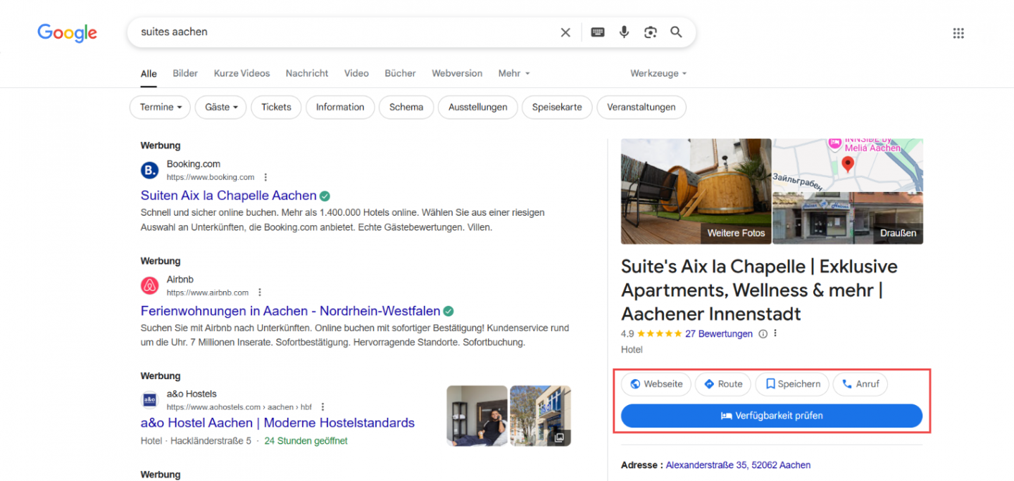 Wenn Ihr HotelFriend-PMS mit Google Hotels verbunden ist