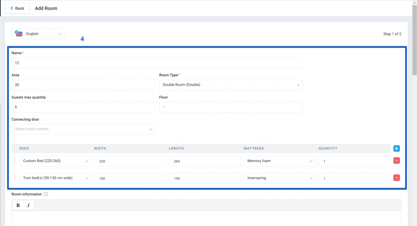 Fill in the following fields