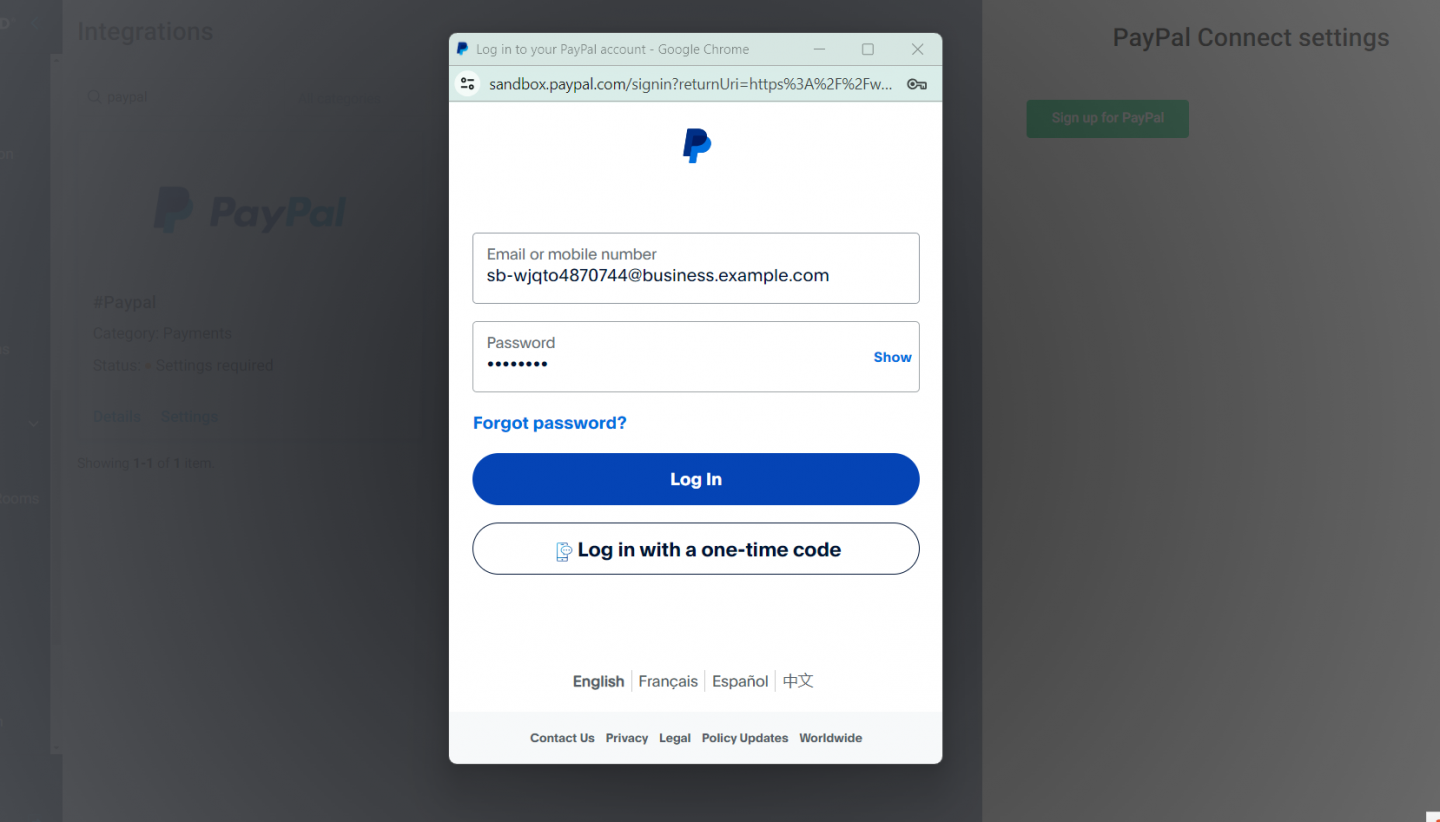 Click Sign Up for PayPal and use your PayPal credentials to sign up or sign in.