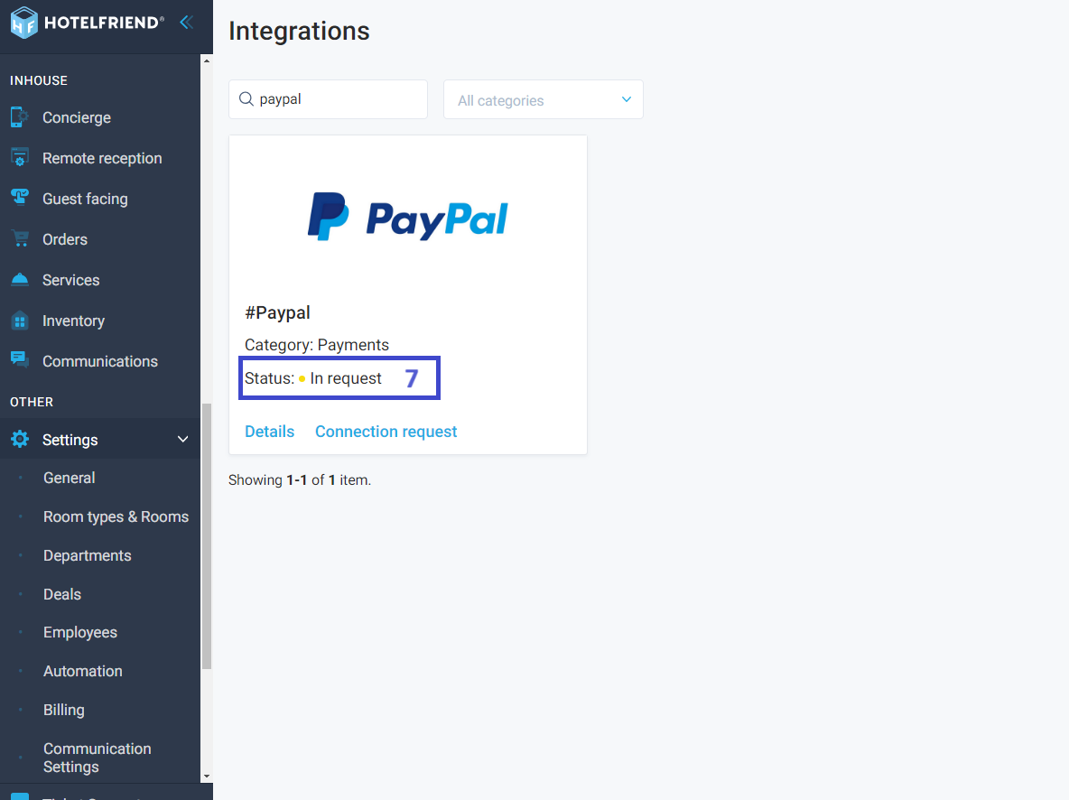 Refresh the page. The status of your request should now display as In Request.