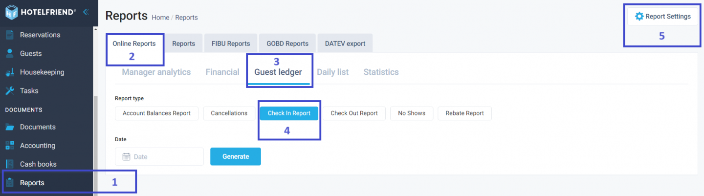 Click the Report Settings button in the top right corner.