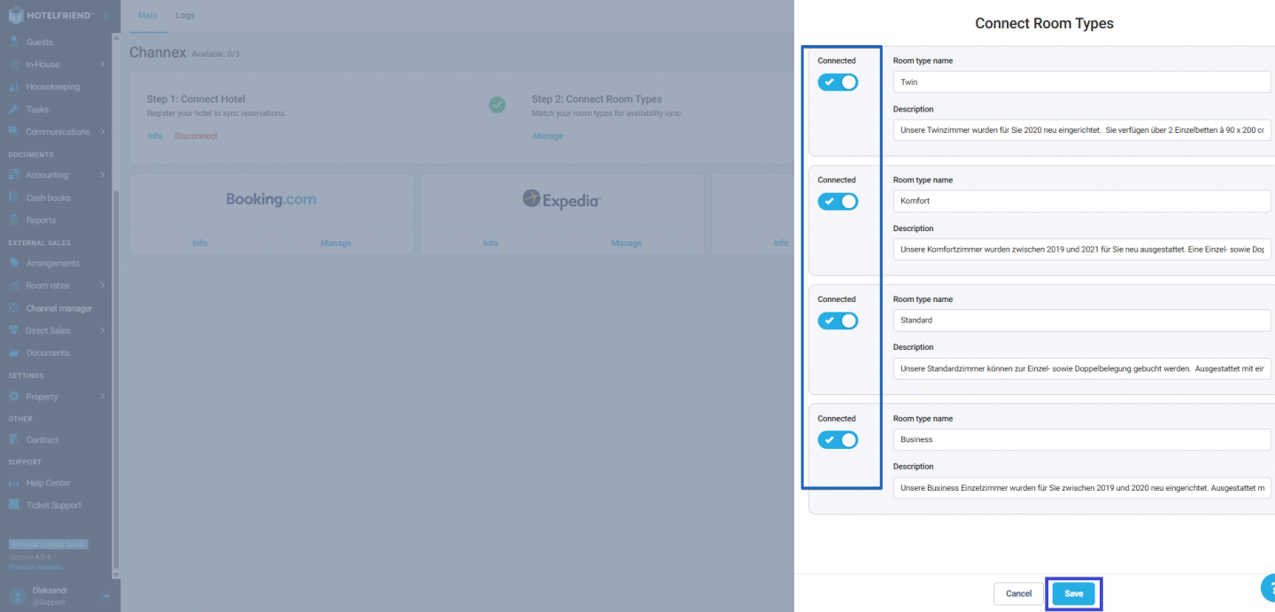 Complete “Step 2: Connect Room Types”