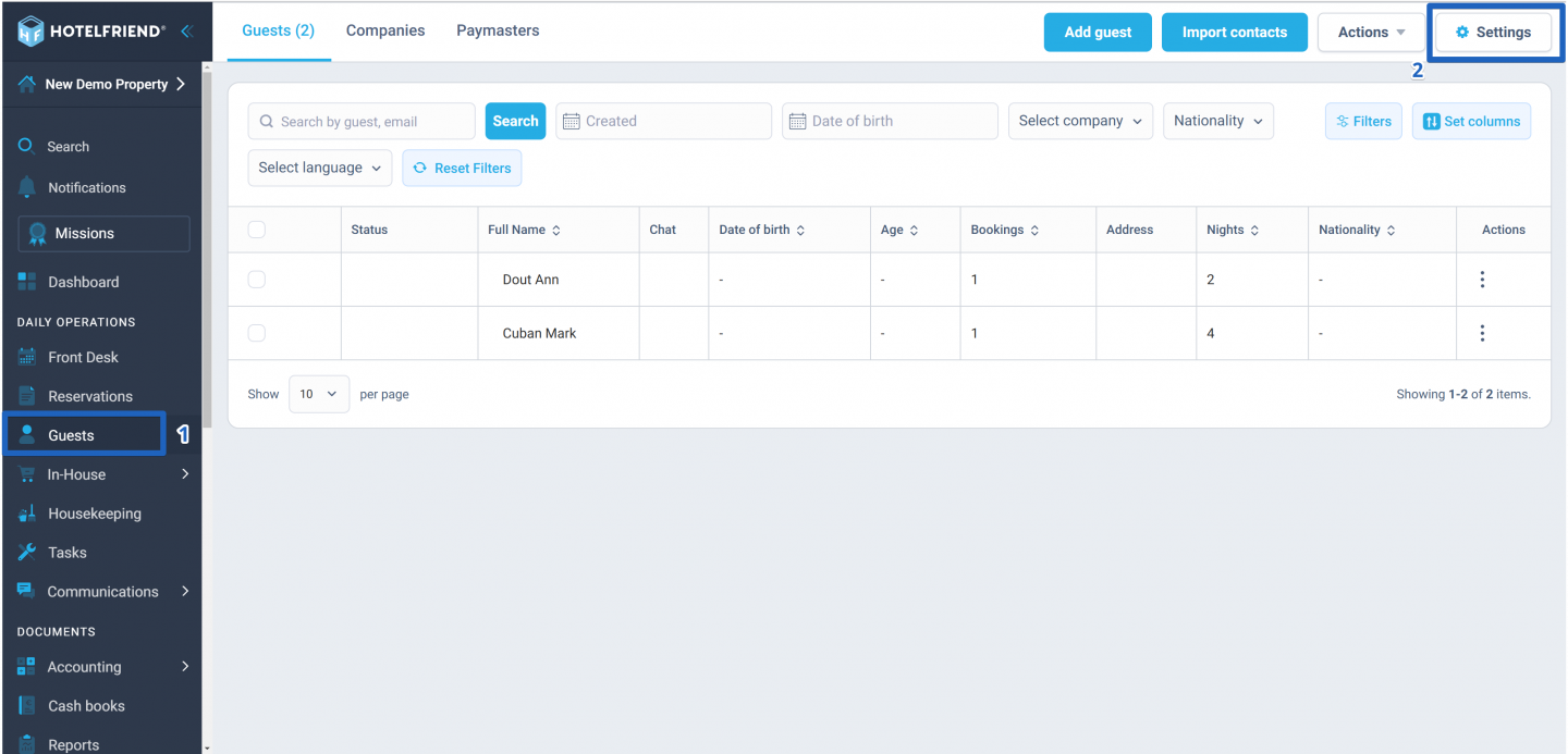 How to customize Guest Statusese