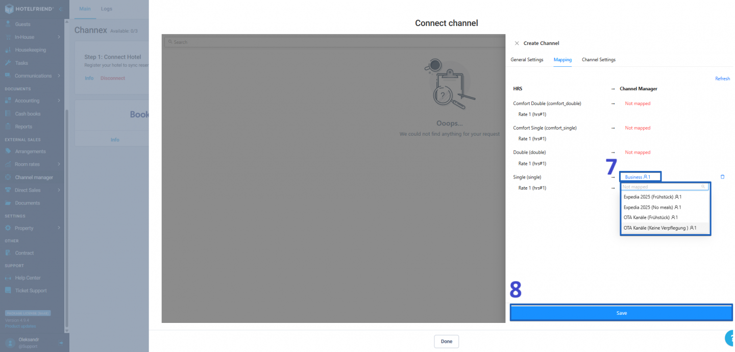 A new window will open. In the Channel section, select the desired channel, add channel Title and Currency.