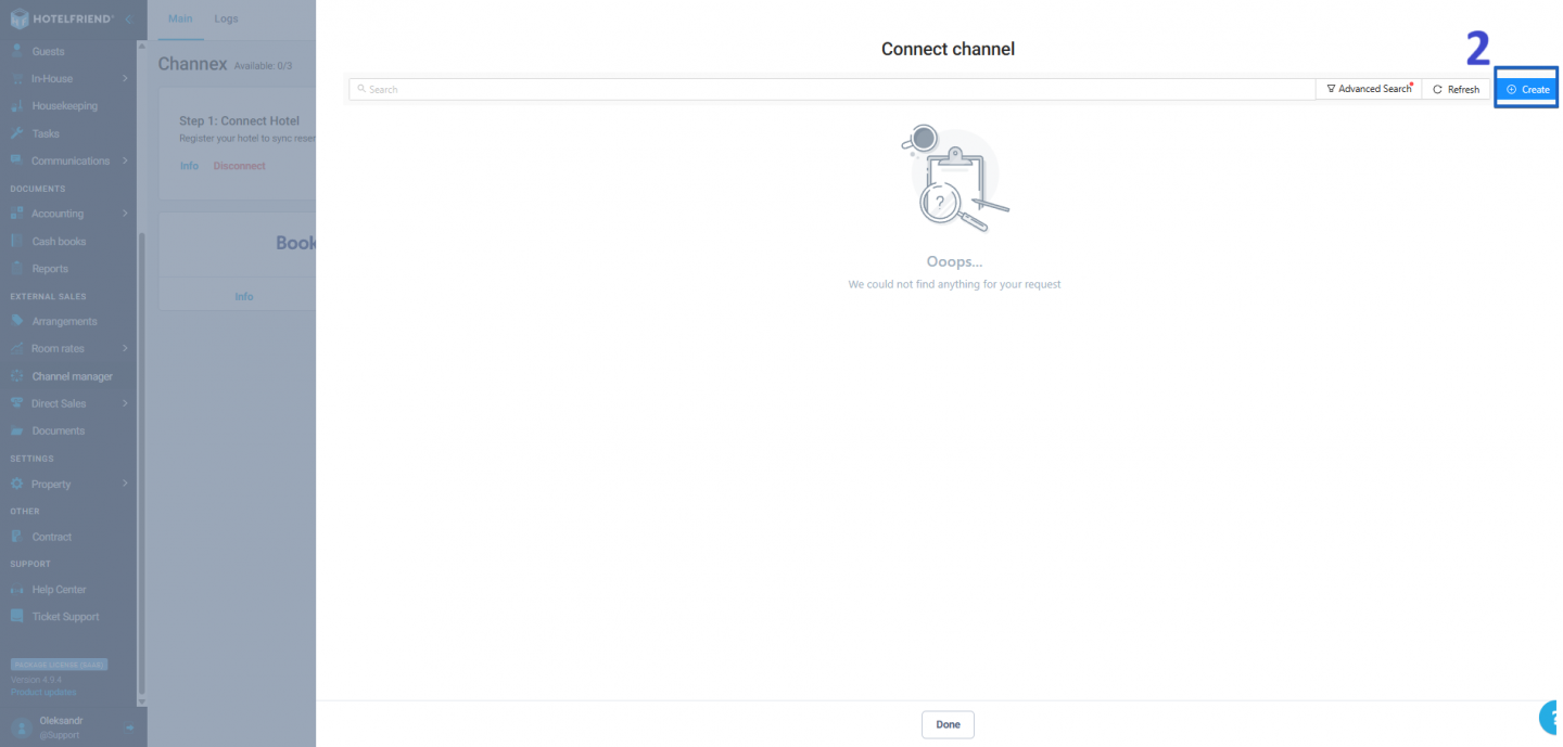 In the Connect channel window, click Create.