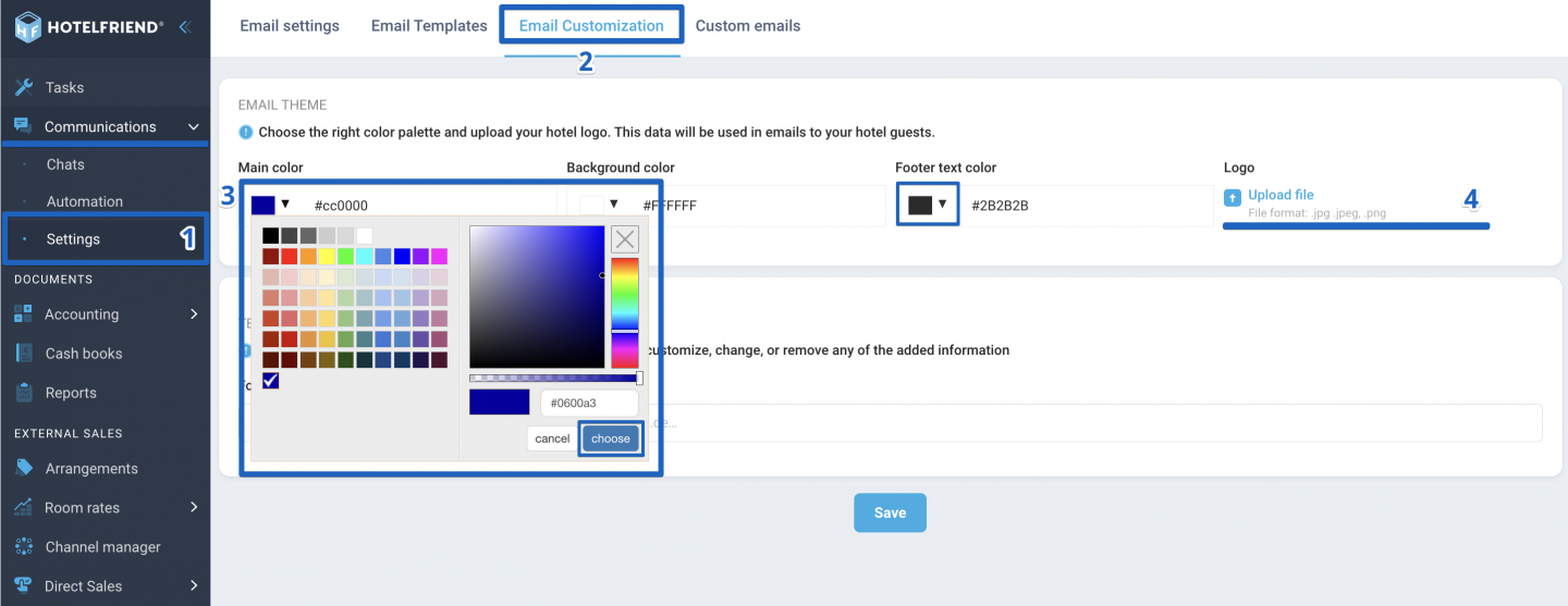 To customize your emails, follow these instructions