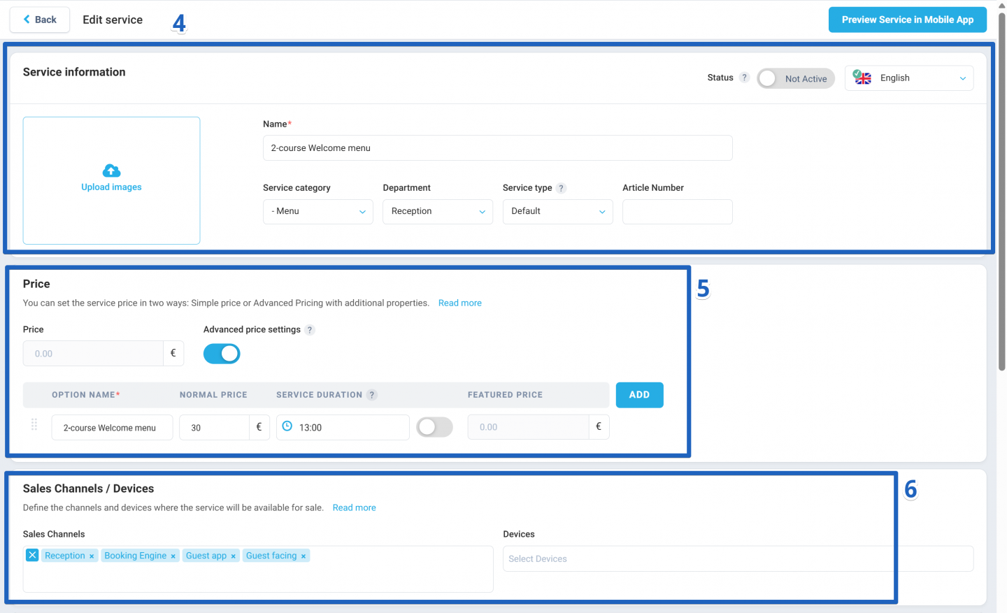 Select Sales Channels and Devices from the dropdown list.