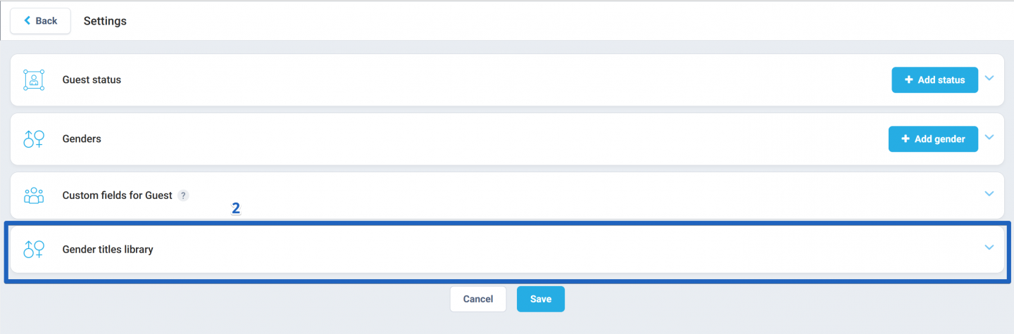 Within the settings, click on the Gender titles library block.
