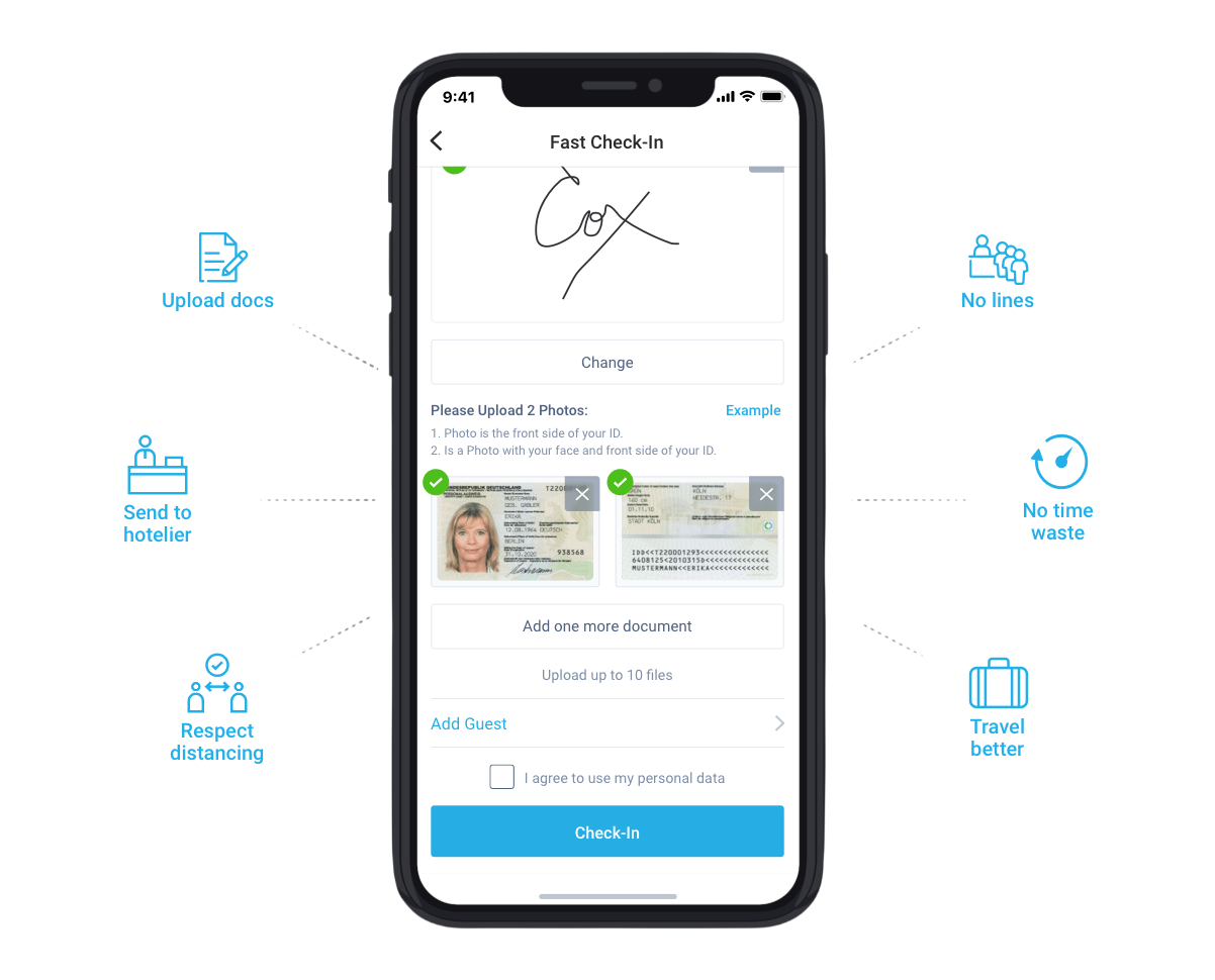 Mobile hotel self check-in