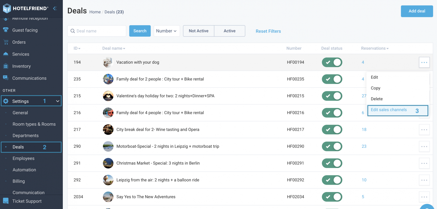 How to manage Sales Channels for Deals