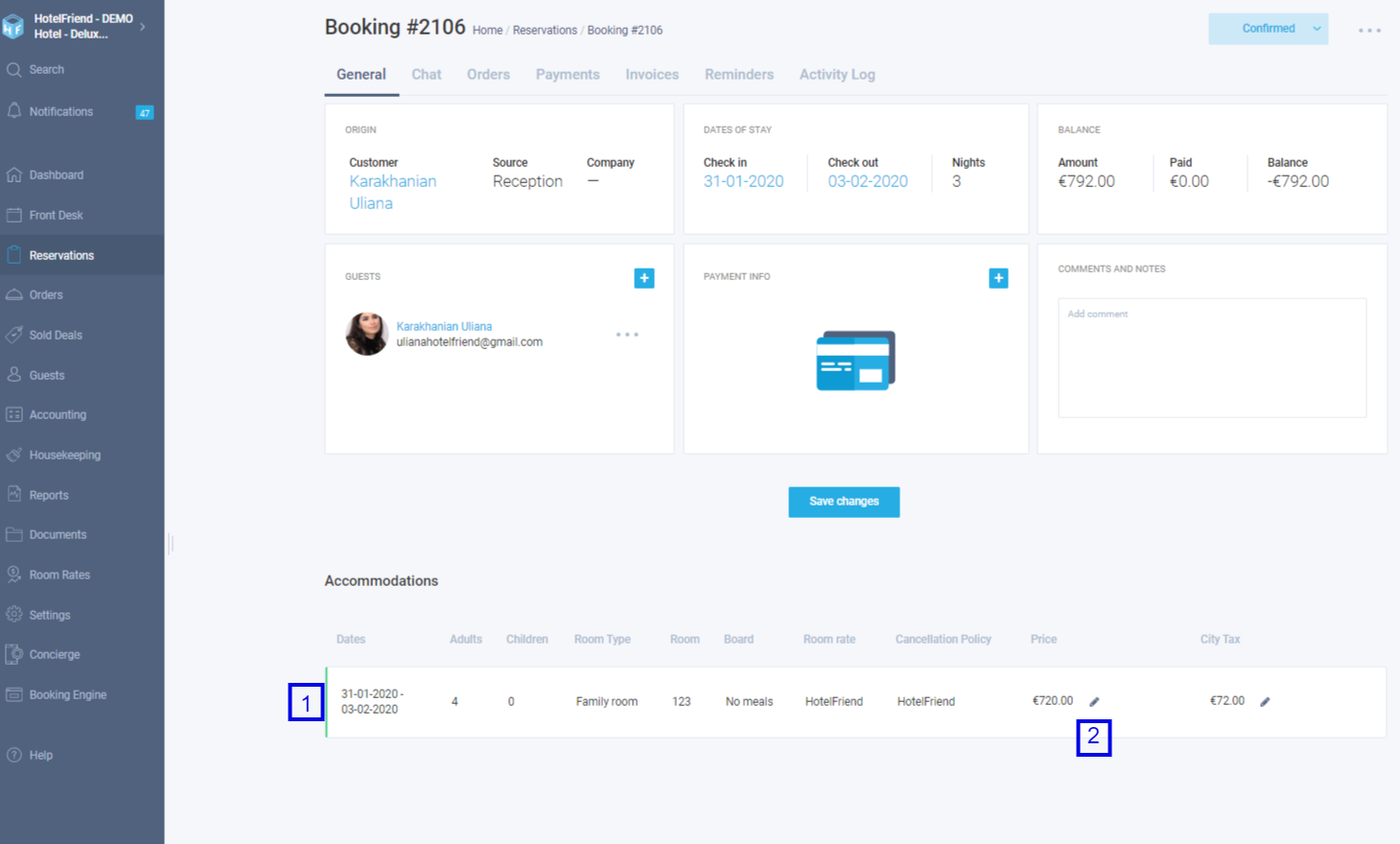 How to change the reservation price to the custom price