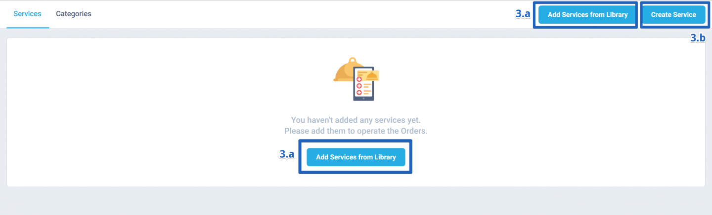 You have two options for setting up services